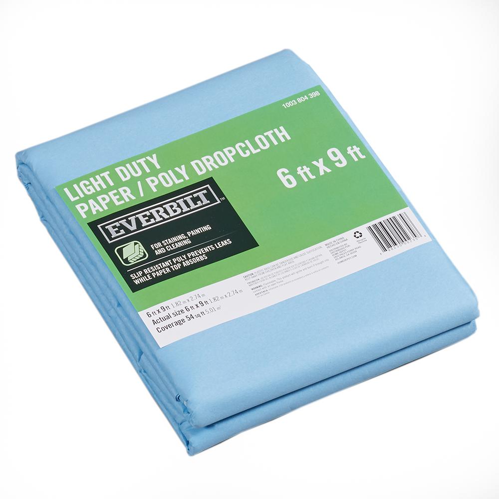 Everbilt 6 ft. x 9 ft. Slip Resistant Paper/Poly Drop Cloth69NW The
