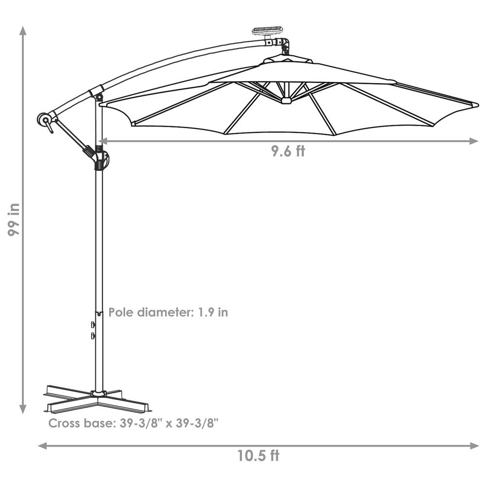 Sunnydaze Decor 10 Ft Steel Offset Cantilever Patio Umbrella In Beige Jlp 170 The Home Depot