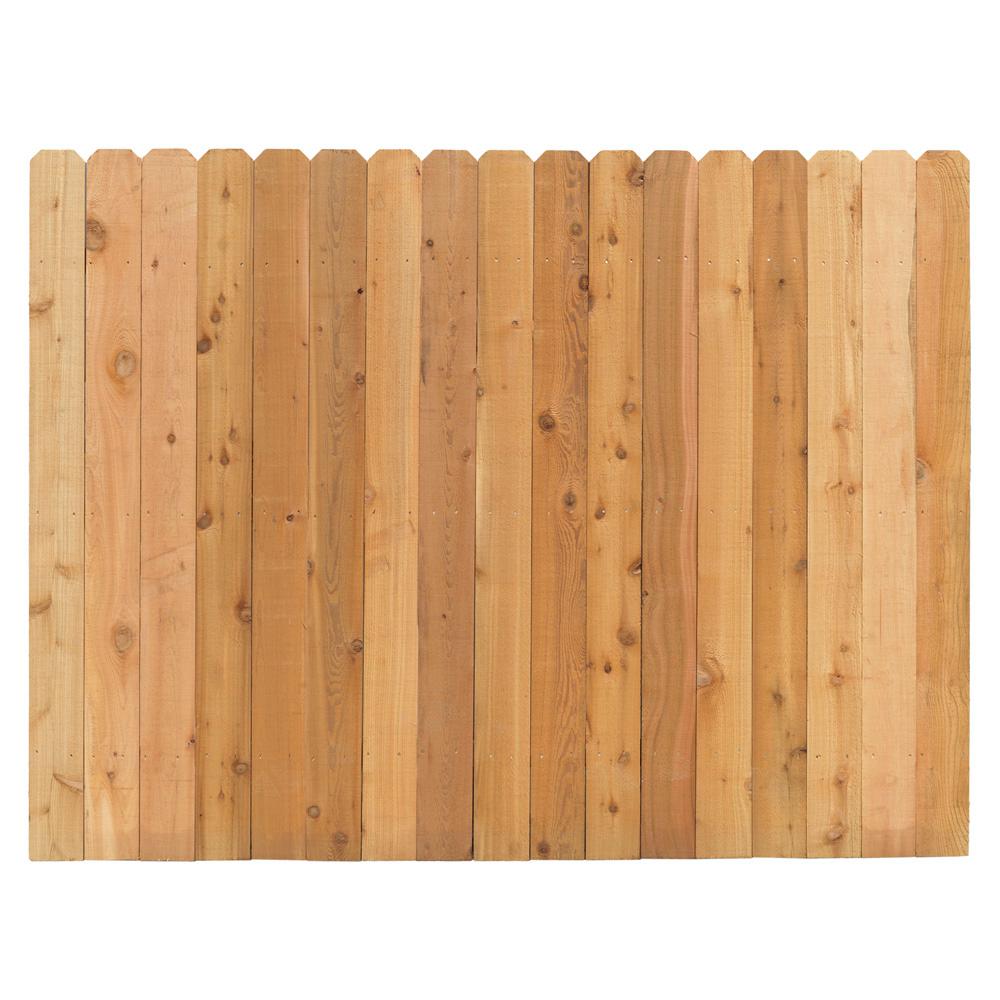 6 Ft X 8 Ft Cedar Dog Ear Fence Panel 318735 The Home Depot   Wood Fence Panels 318735 64 1000 