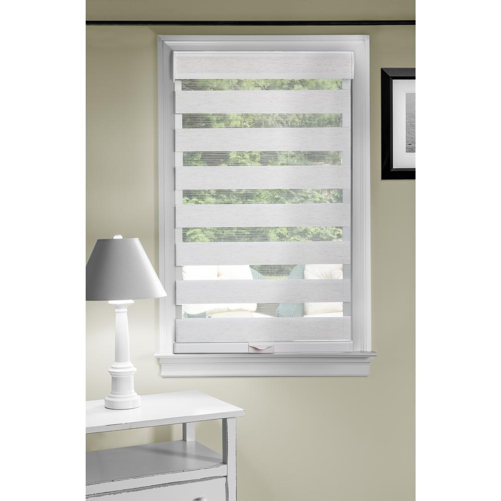 Achim 43 In W X 72 L Celestial Light Filtering Linen Cordless Double Layered Privacy Roller Shade Cc4372ln02 The Home Depot Light Filtering Linen Cordless