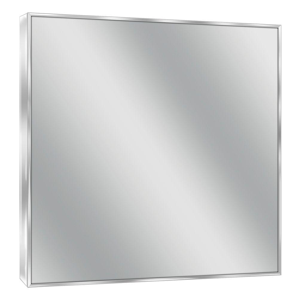 Deco Mirror 30 In W X 36 In H Framed Rectangular Bathroom Vanity Mirror In Bright Chrome 8431 The Home Depot