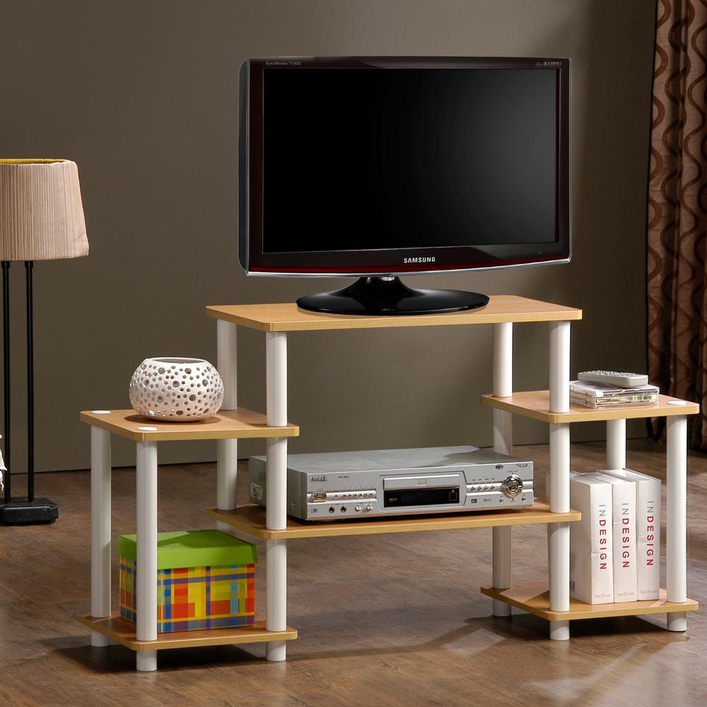 Furinno Turn N Black Entertainment Center With Side Shelves Furinno Turn N Black Entertainment Center With Side Shelves