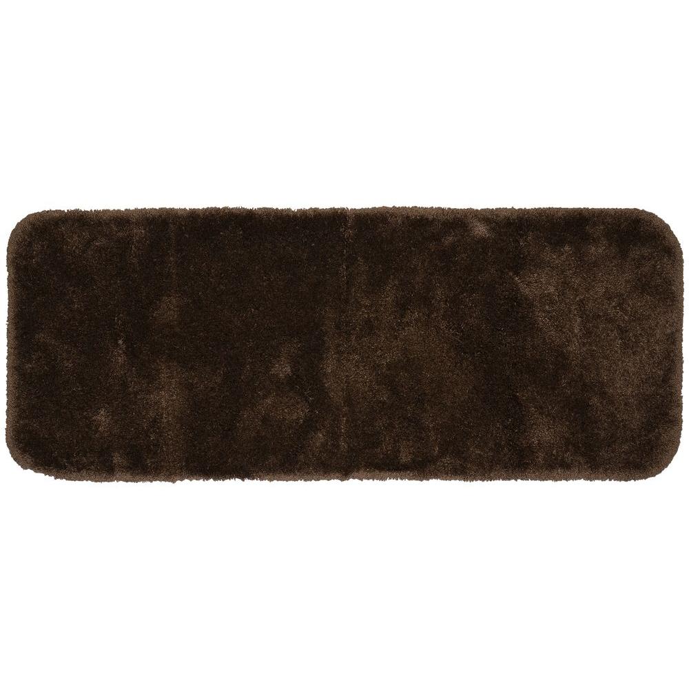 Garland Rug Finest Luxury Chocolate 22 in. x 60 in. Washable Bathroom