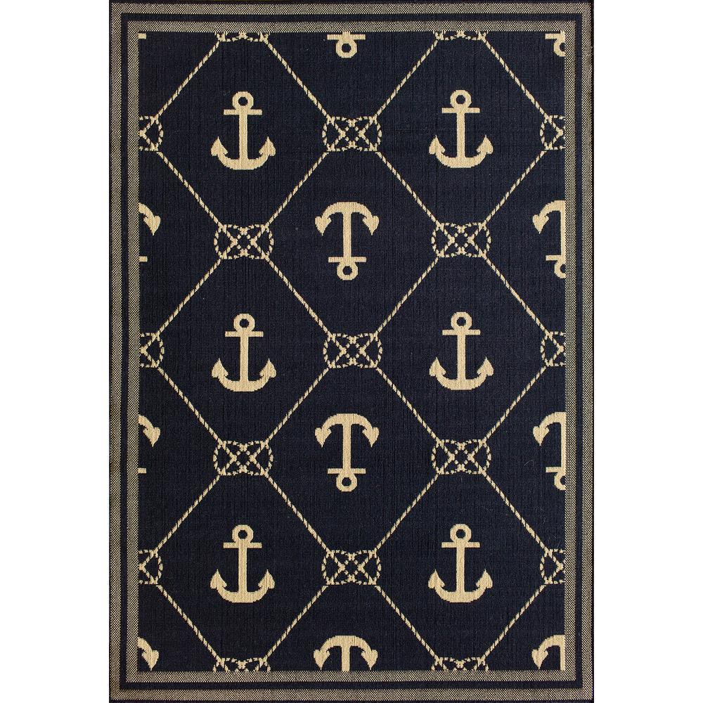 Hampton Bay Anchor Blue Cream 8 Ft X 11 Indoor Outdoor Area Rug