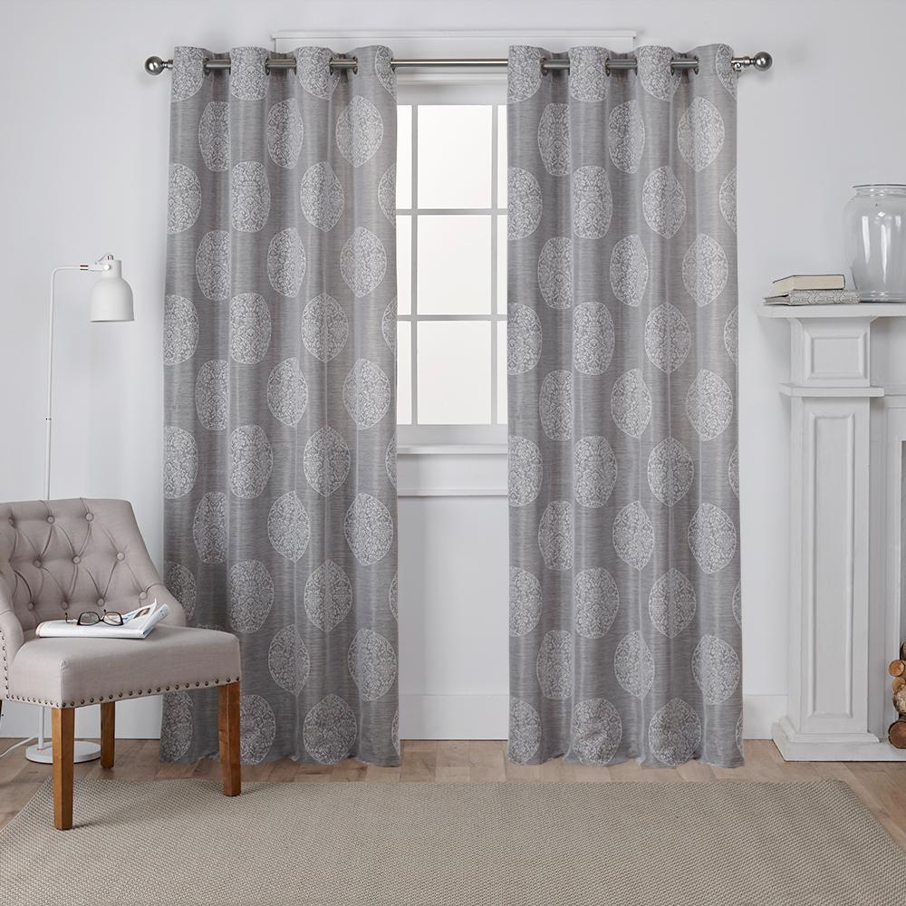 Unbranded Akola 54 in. W x 84 in. L Jacquard Grommet Top Curtain Panel ...