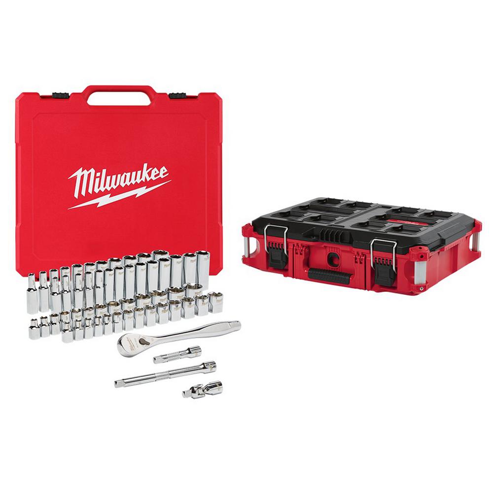 Milwaukee 3/8 in. Drive SAE/Metric Ratchet and Socket Mechanics Tool