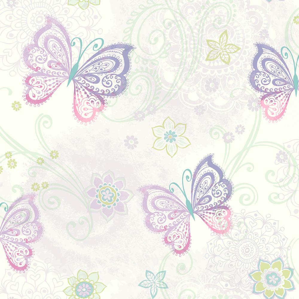 Chesapeake Fantasia Purple Boho Erflies Scroll Wallpaper Fantasia Purple Boho Erflies Scroll Wallpaper