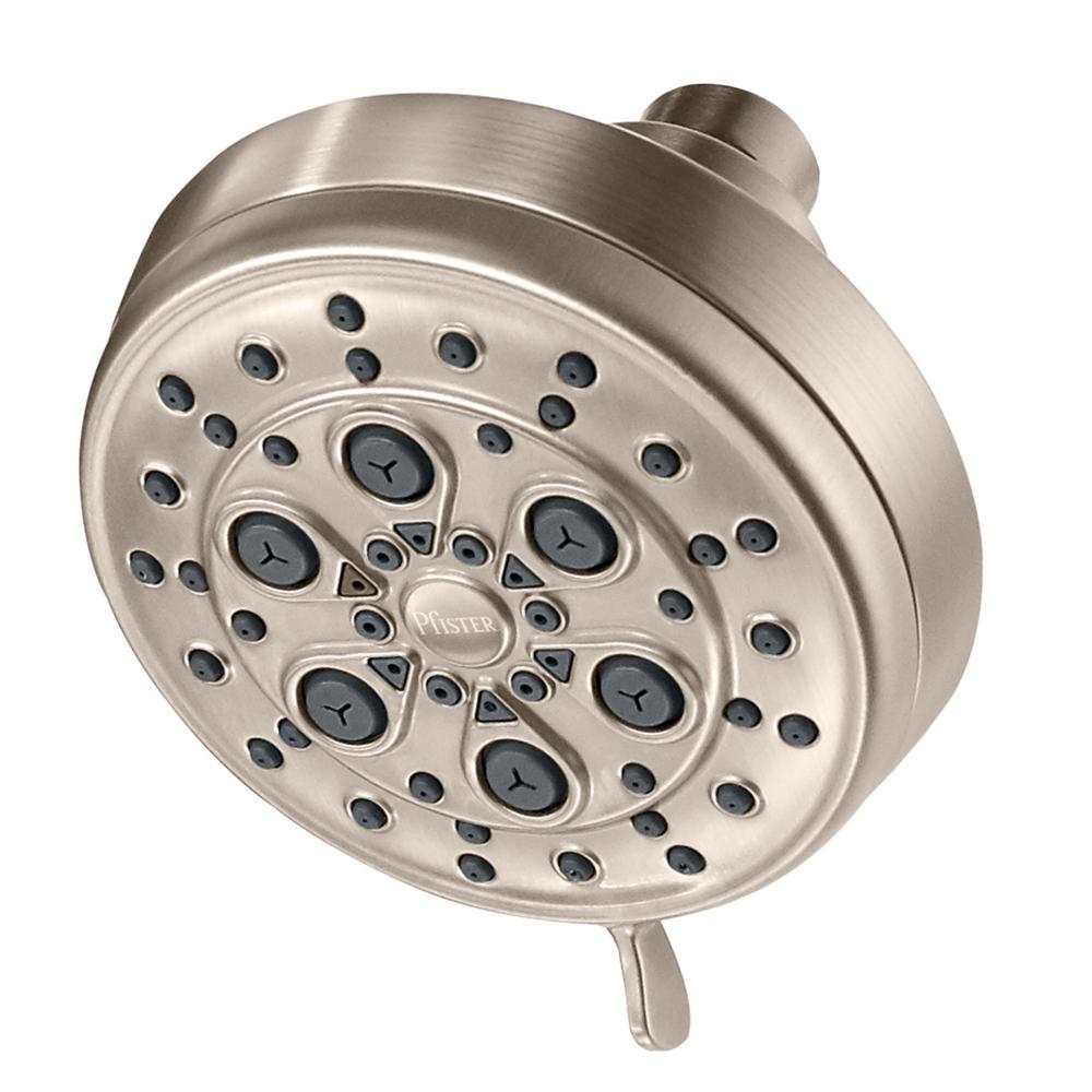 Pfister Vie 5Spray 4.13 in. Single Wall Mount Fixed Adjustable Shower Head in Brushed Nickel