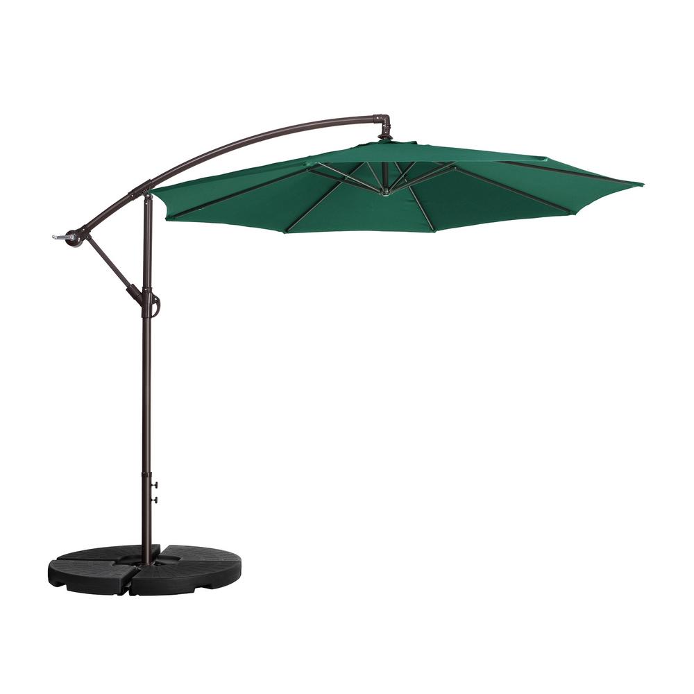 Villacera 10 Ft Aluminum Cantilever Tilt Patio Umbrella In Green Hwd630706 The Home Depot