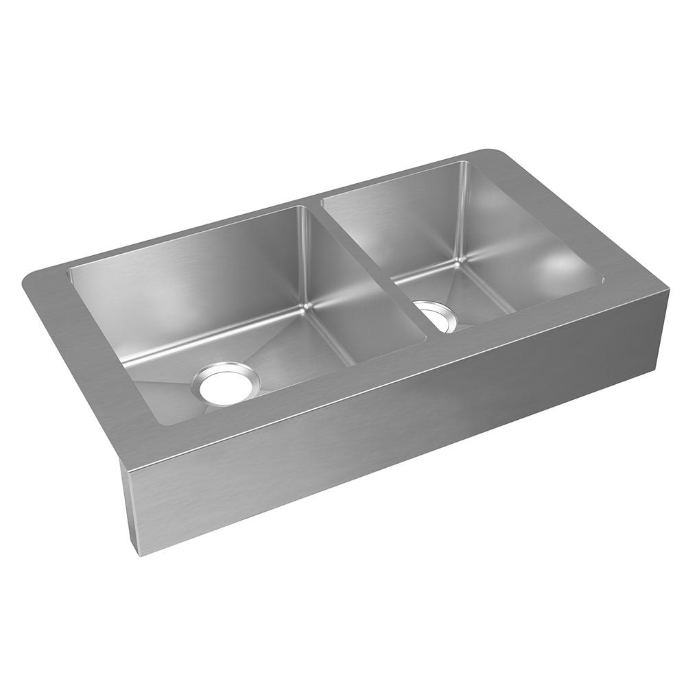 Elkay Crosstown Farmhouse Apron Front Stainless Steel 32 In Double Bowl Kitchen Sink