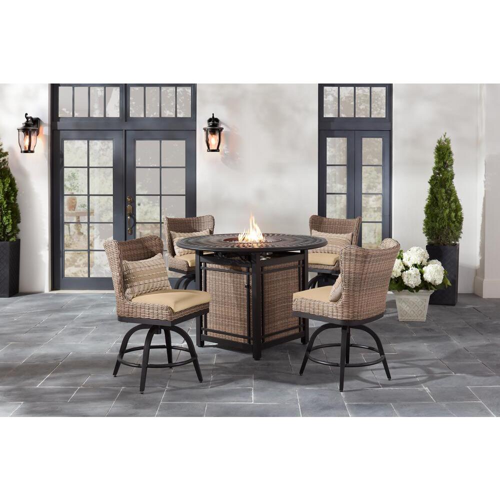 Home Decorators Collection Hazelhurst 5-Piece Brown Wicker Outdoor