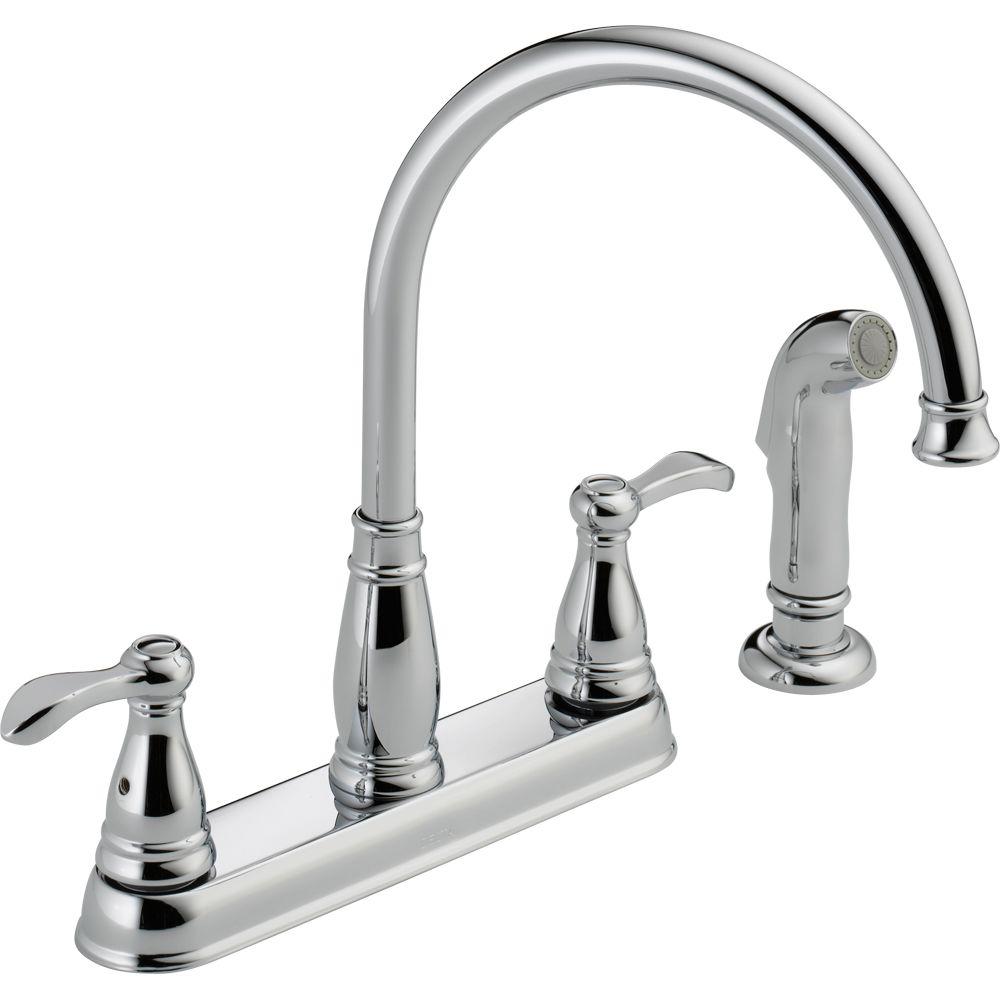 Delta Porter 2-Handle Side Sprayer Kitchen Faucet in Chrome-21984LF ...