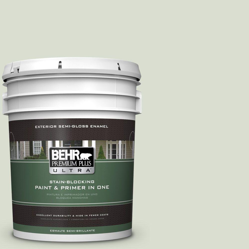BEHR Premium Plus Ultra 5gal. PPL47 Sage Tint SemiGloss Enamel Exterior Paint585005 The