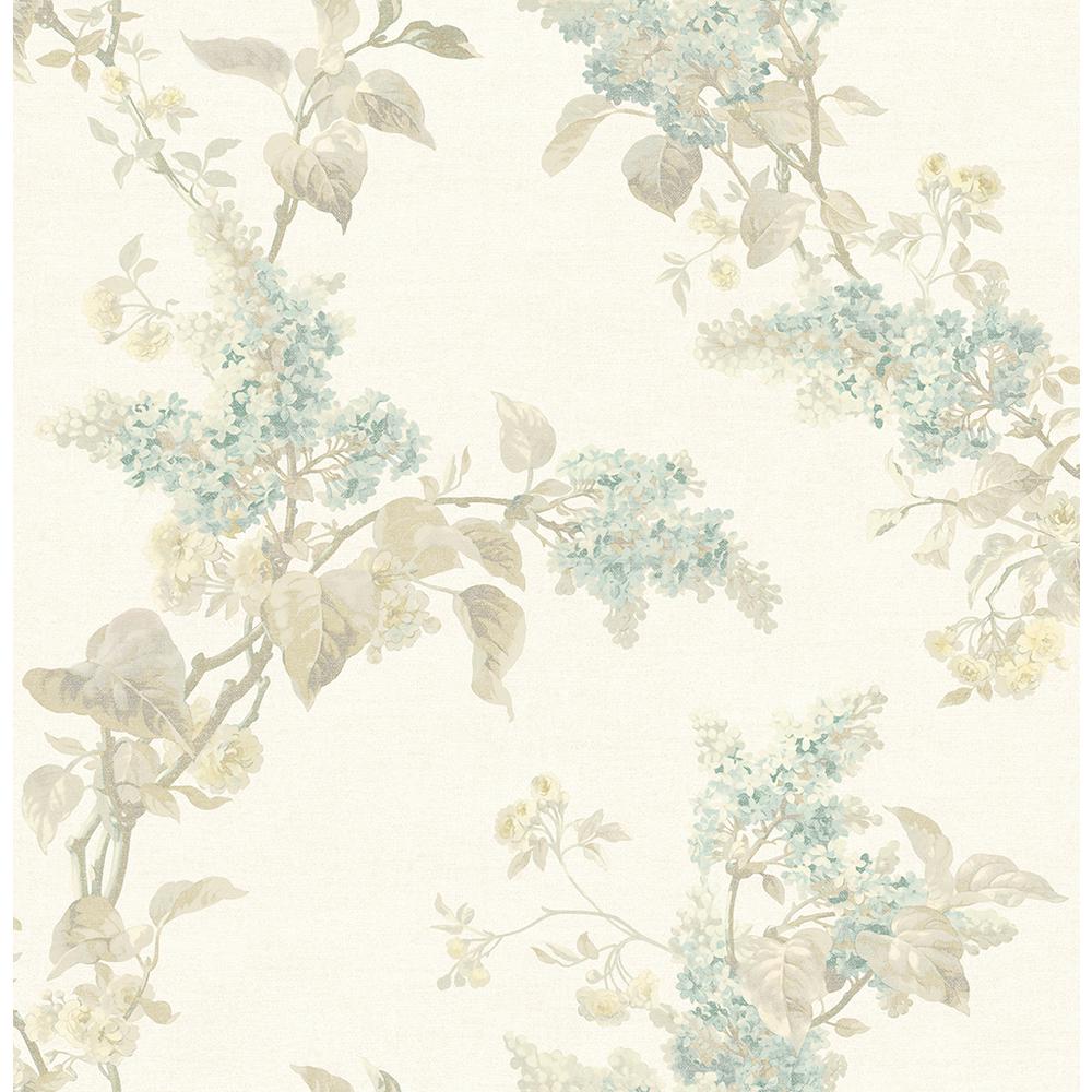 Brewster 56.4 sq. ft. Lyon Cream French Lilac Wallpaper-2766-002528