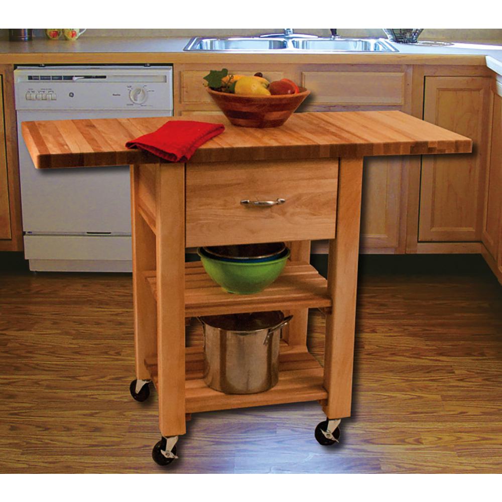 Catskill Craftsmen Natural Wood Kitchen Cart With Drop Leaf 1468 Catskill Craftsmen Natural Wood Kitchen