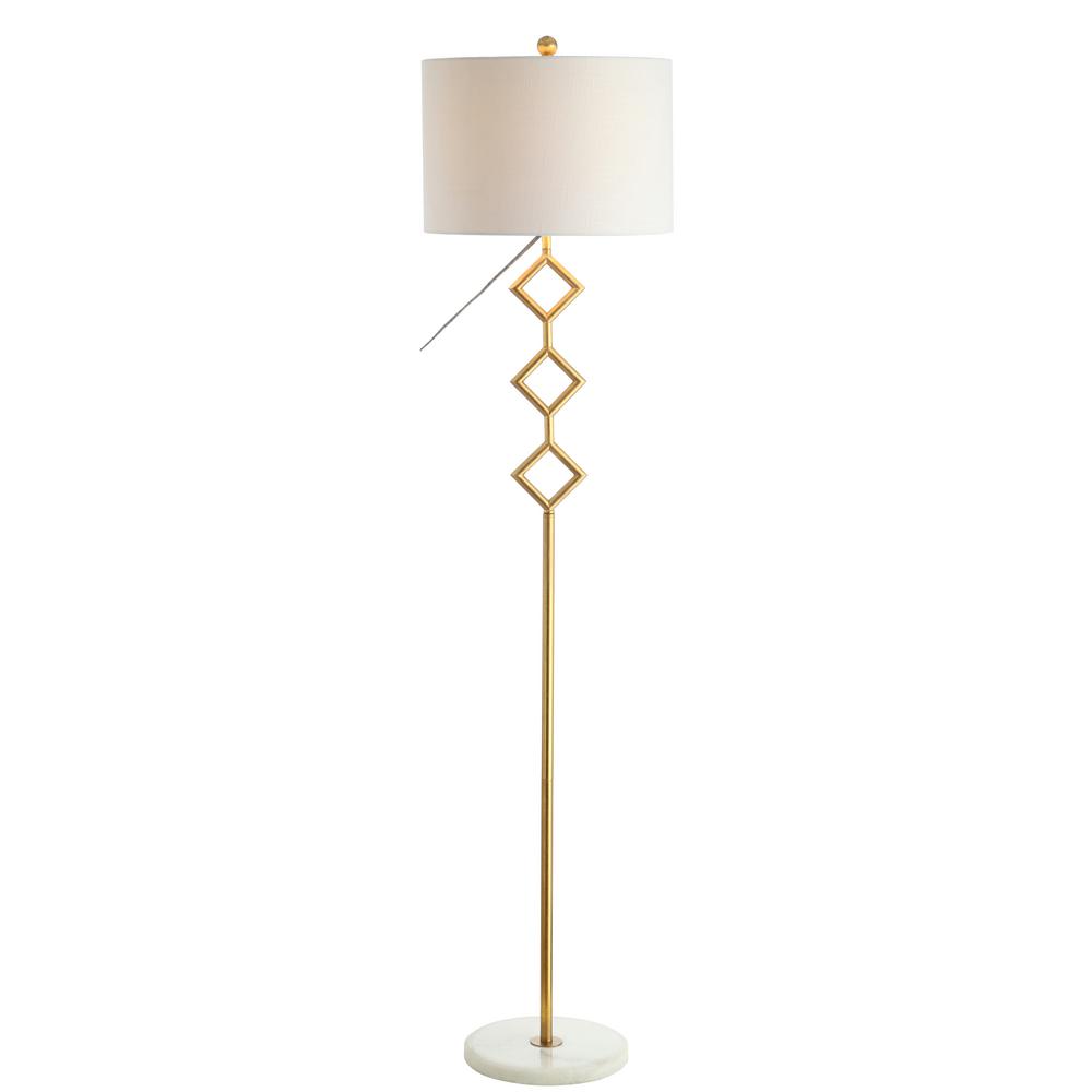 Marble Based LED Floor Lamp, Gold/White 