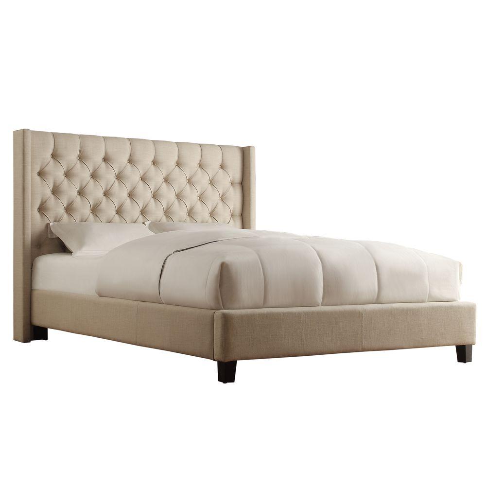 HomeSullivan Wentworth Oatmeal King Upholstered Bed40E784BK1BLBED The Home Depot