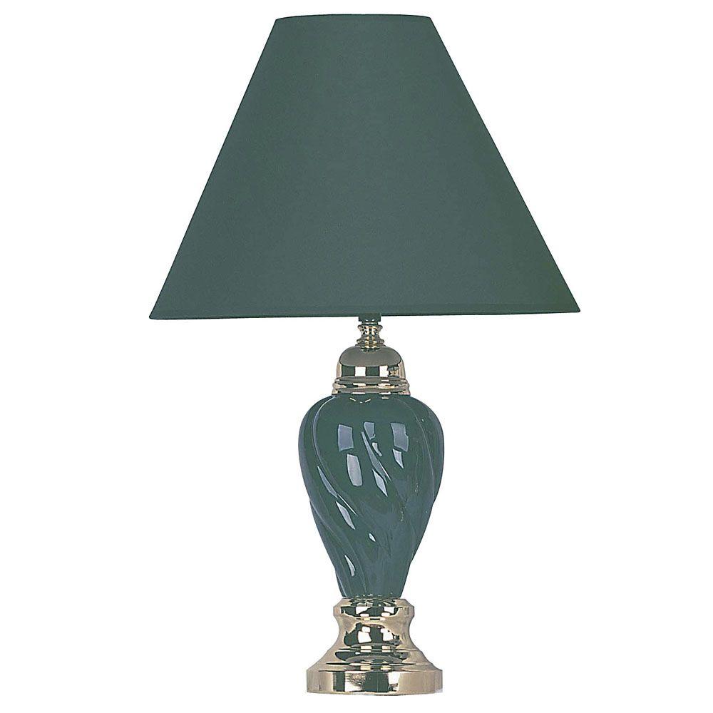 ORE International 22 in. Ceramic Green Table Lamp6116GN The Home Depot