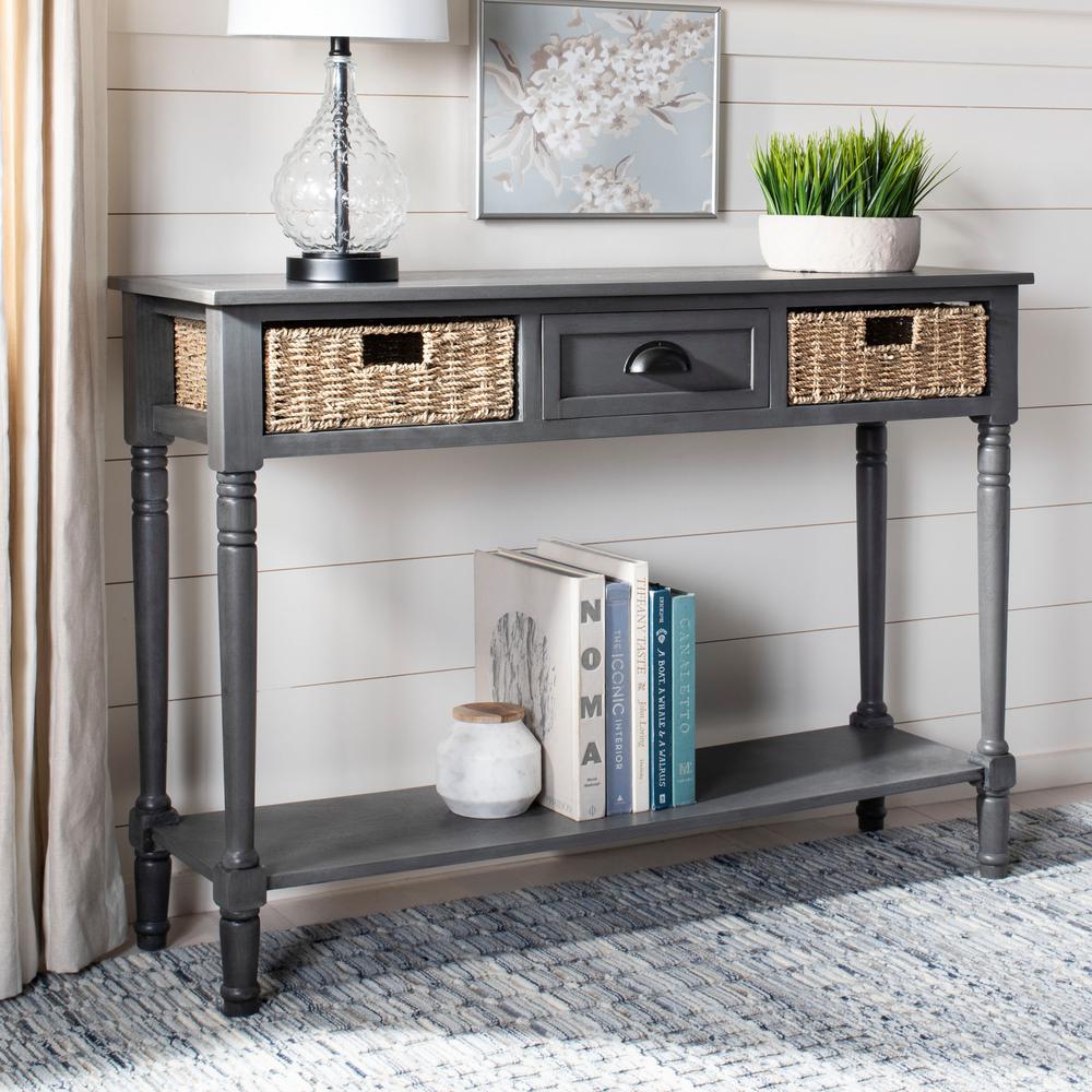 Safavieh Winifred Grey Storage Console TableAMH5730A The Home Depot