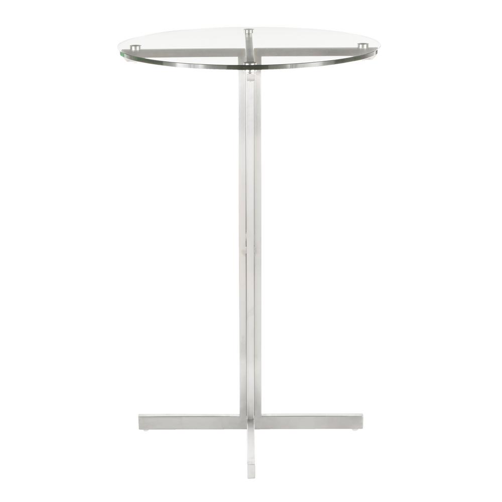 Lumisource Fuji Round Bar Table With Clear Tempered Gl Lumisource Fuji Round Bar Table With Clear Tempered Gl