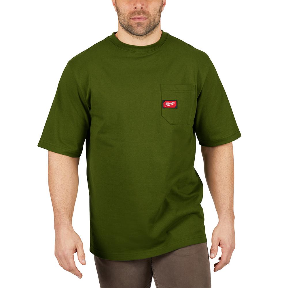 green t shirt with pocket