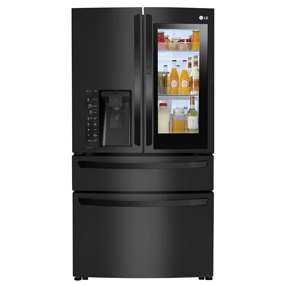 Lg Electronics 23 Cu Ft 4 Door French Smart Refrigerator With Lg Electronics 23 Cu Ft 4 Door French Smart Refrigerator With Instaview In Matte Black Counter Depth Lmxc23796m The Home Depot