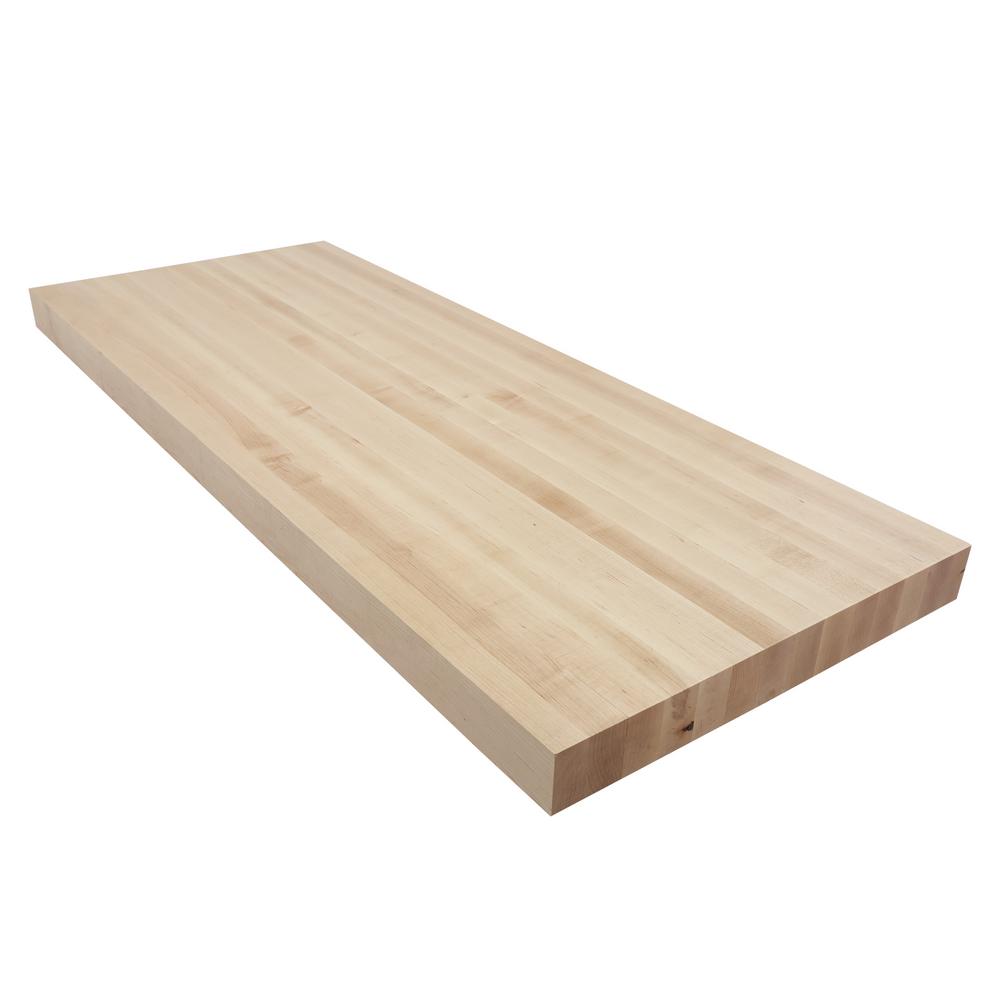 5 ft. L x 2 ft. D x 3 in. T Butcher Block Countertop in Finished MapleOLAJA06024 The Home Depot