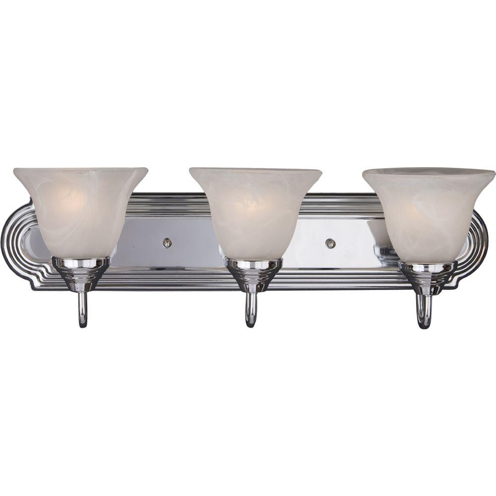 Maxim Lighting Vanity The Home Depot Essentials 3 Light Polished Chrome Bath Vanity