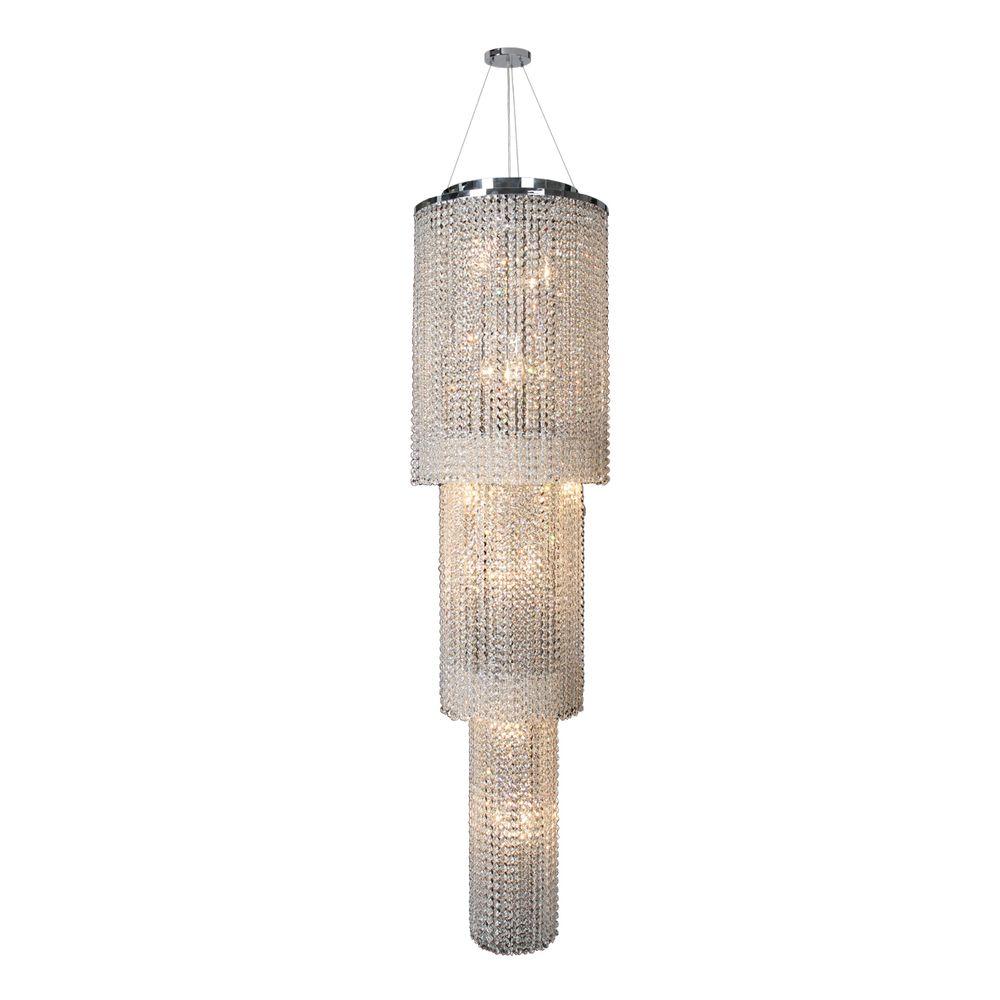 Worldwide Lighting Prism Collection 18 Light Polished Chrome Crystal Worldwide Lighting Prism Collection 18 Light Polished Chrome Crystal Chandelier