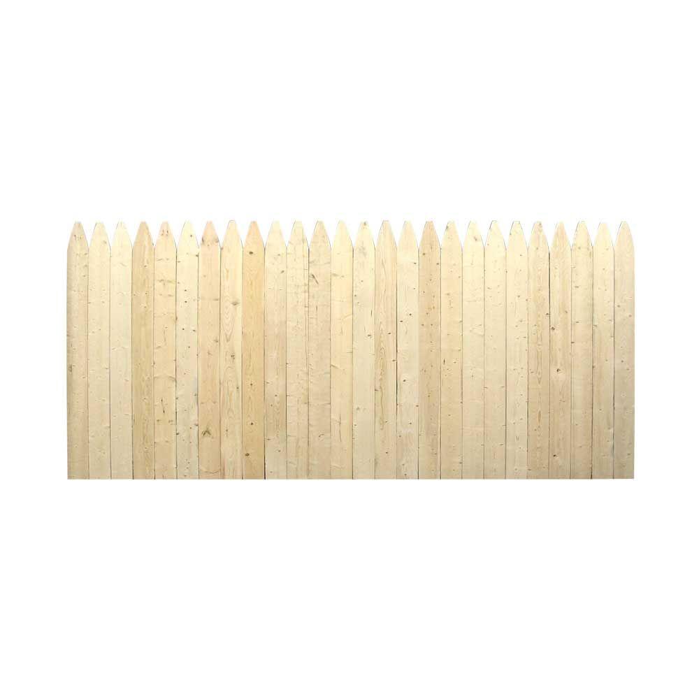 3.5 ft. H x 8 ft. W Natural 4 in. Gothic Stockade Fence Panel73000417