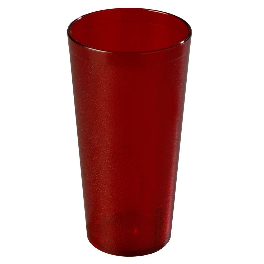 Carlisle 4 inch Diameter, 7.68 inch H, 32 oz. SAN Plastic Tumbler in Ruby (Case of 24)