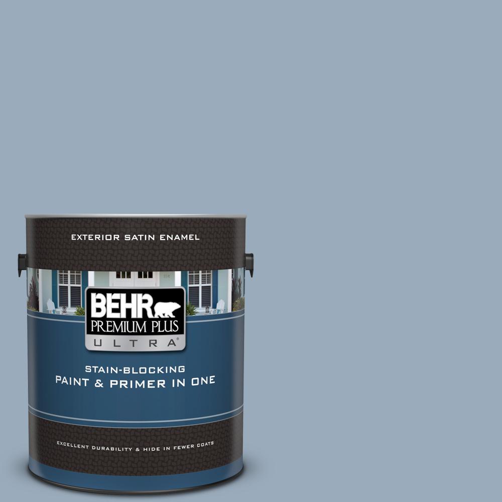 Behr Premium Plus Ultra 1 Gal 570f 4 Blue Willow Satin Enamel 570f 4 Blue Willow Satin Enamel Exterior Paint And Primer In One