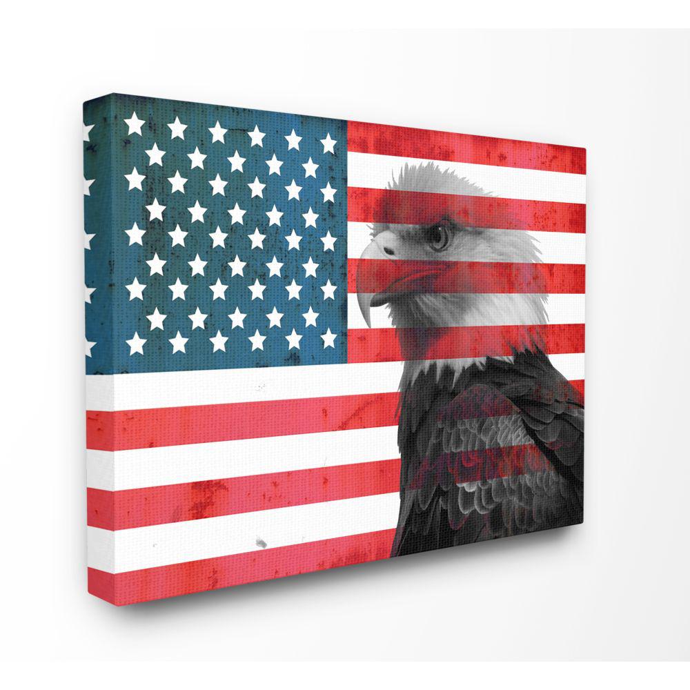 American Bald Eagle Flag Wall Picture Art Print