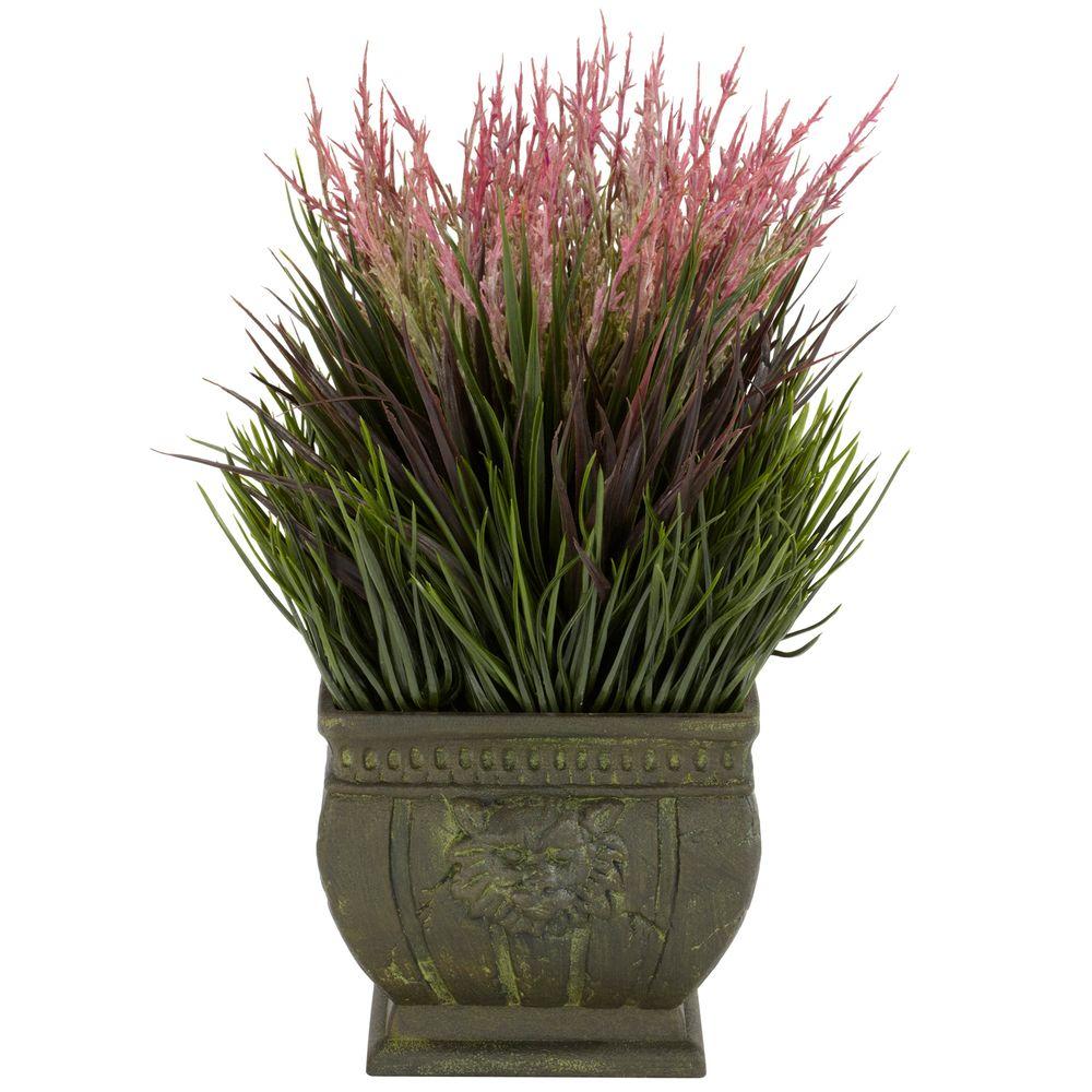 Nearly Natural 13 In H Green Mixed Grass Silk Plant Indoor Outdoor Nearly Natural 13 In H Green Mixed Grass Silk Plant Indoor Outdoor