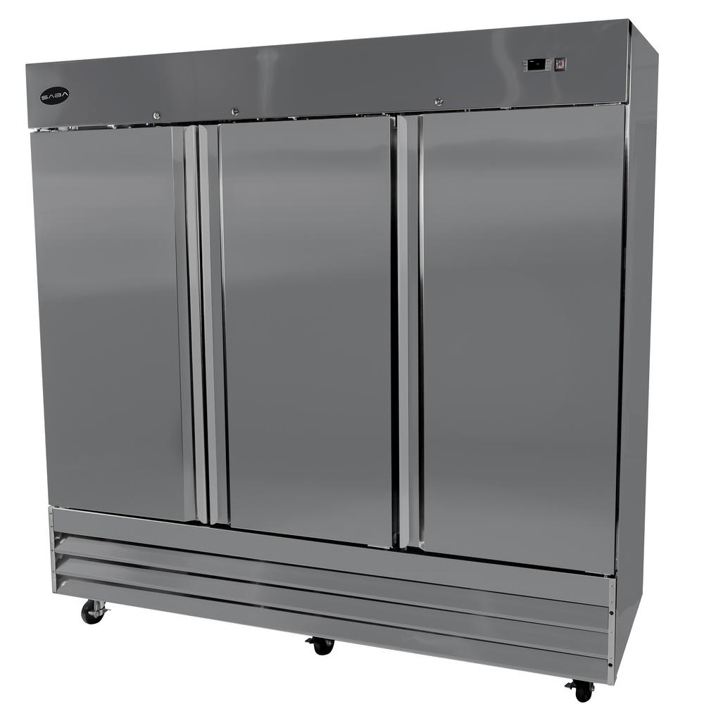 SABA 72.0 cu. ft. Three Door Commercial Reach In Upright Freezer in