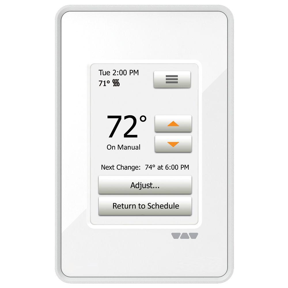 Schluter DitraHeat Programmable Touchscreen Thermostat, Bright White