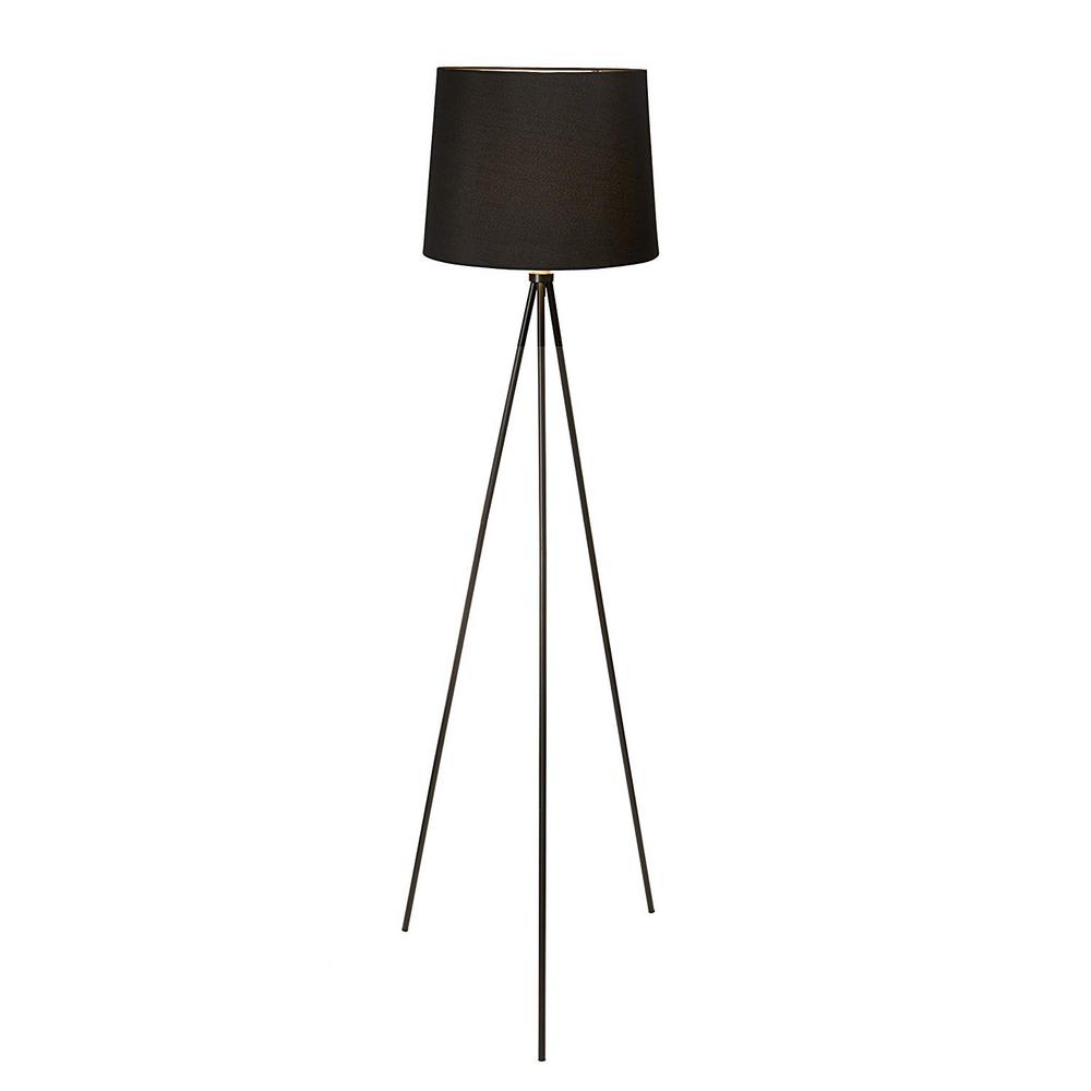 Newhouse Lighting 58 In Black Tripod Floor Lamp With Shade And E26 Light Socket