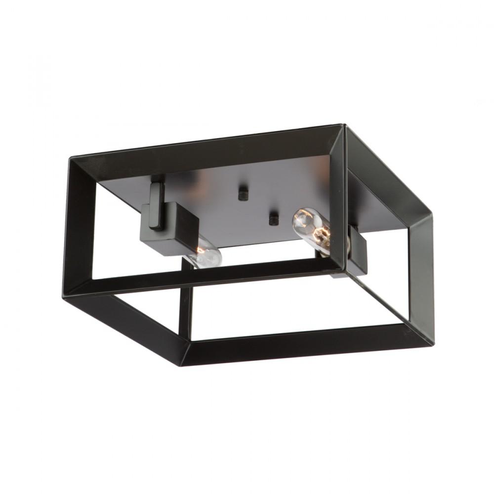 ARTCRAFT Vineyard 2-Light Matte Black Flush Mount - AC10063 - Cooking Made of metal, with clean lines and a square type  sku AC10063