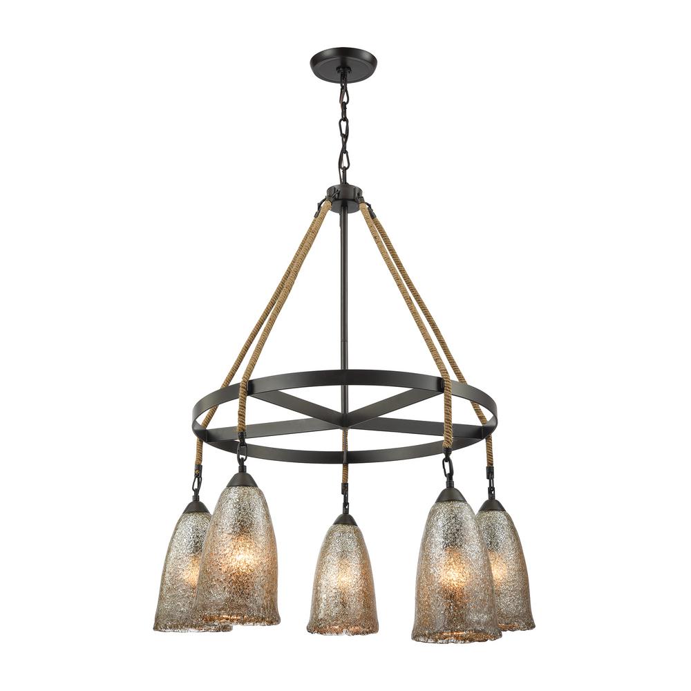 Commercial Electric 5Light OilRubbed Bronze Reversible Chandelier