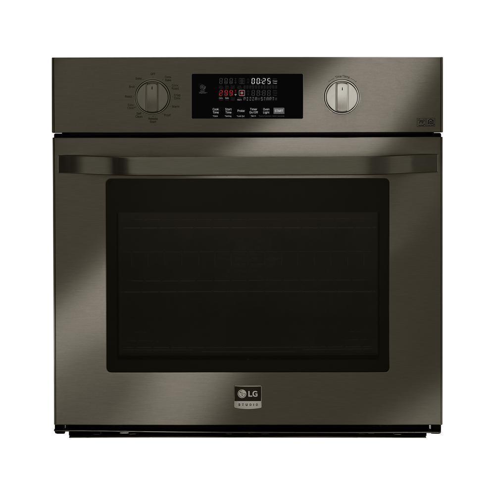 Lg Studio 29 75 In Single Electric Wall Oven With Self Cleaning Black Stainless Steel Lg Studio 29 75 In Single Electric Wall Oven With Self Cleaning Black Stainless Steel
