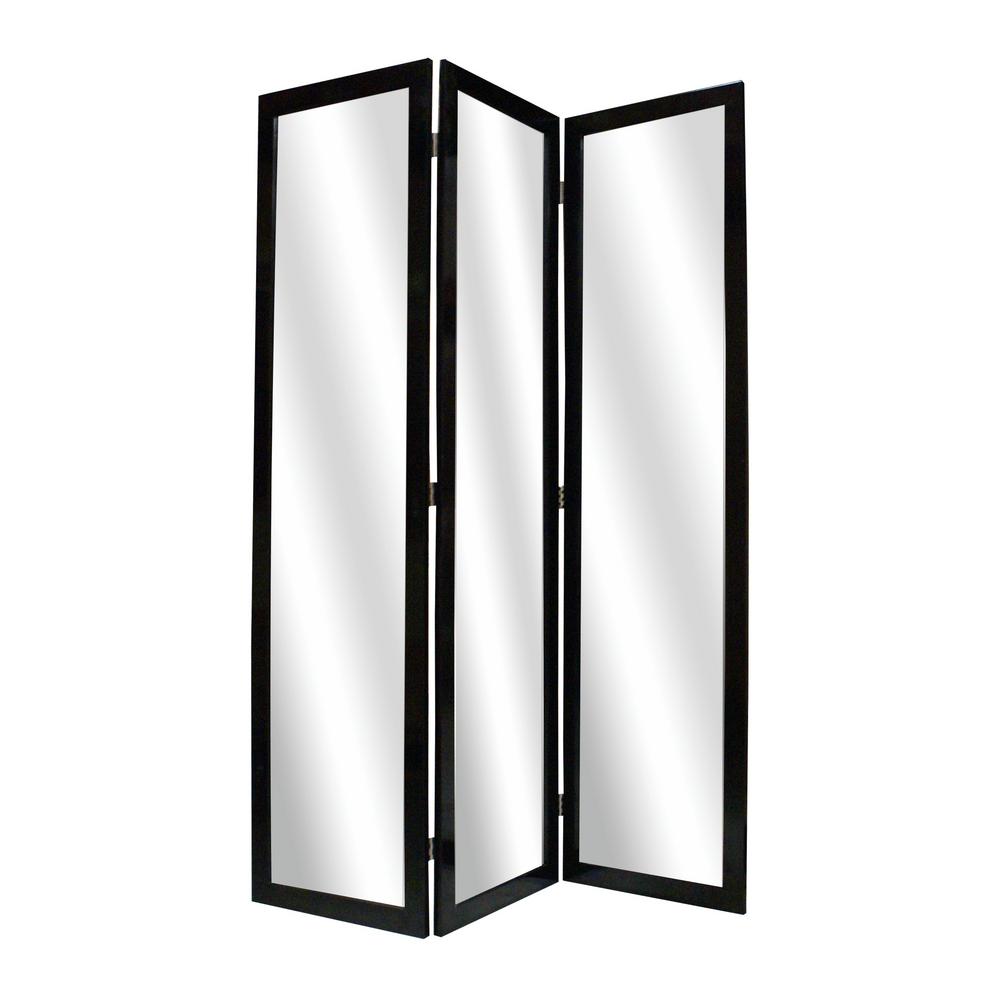 Mirrior 5 Ft Black 3 Panel Room Divider