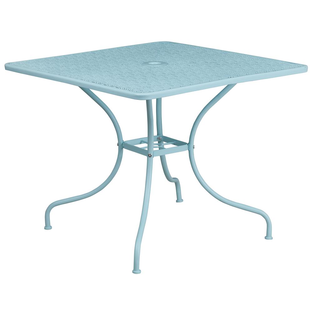 Flash Furniture Blue Square Metal Outdoor Bistro Table Co6sky The Flash Furniture Blue Square Metal Outdoor Bistro Table