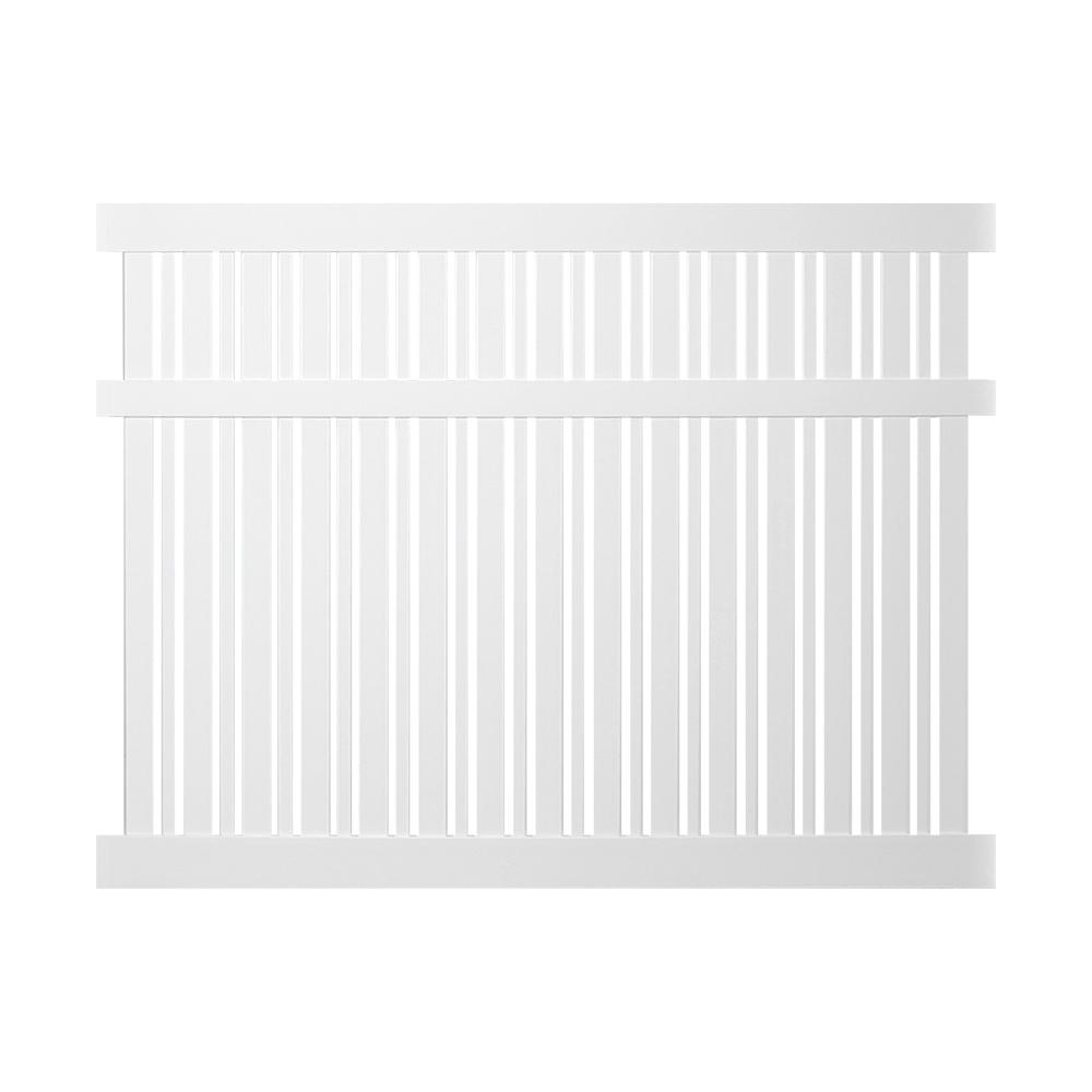 Weatherables Davenport 6 Ft H X 8 Ft W White Vinyl Semi Privacy Fence Panel Kit Pwsp Alt 6x8 The Home Depot