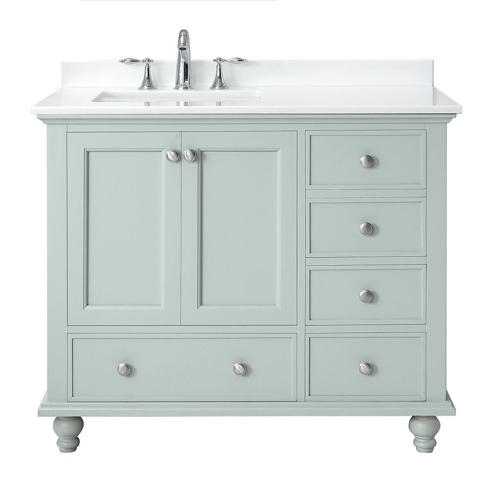 Home Decorators Collection Orillia 42 In W X 22 In D Vanity In Misty Latte With Marble Vanity Top In White With White Sink Orillia 42ml The Home Depot