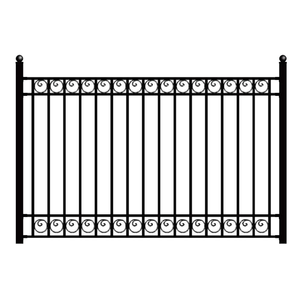 Aleko Dublin Style 5 Ft. X 8 Ft. Black Iron Fence Panel