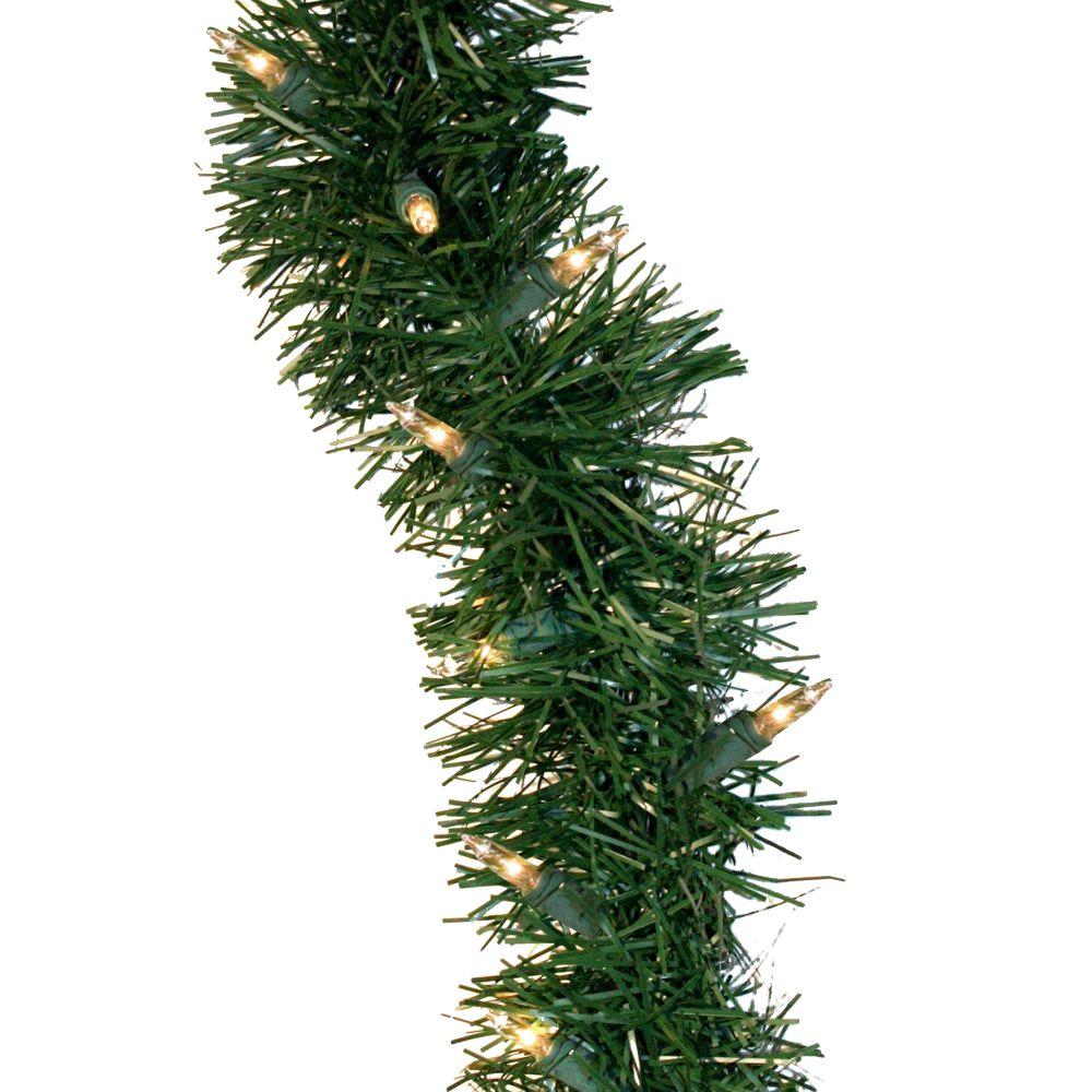 GE 36 ft. Holiday Classics Artificial Garland with 100 Clear Lights ...