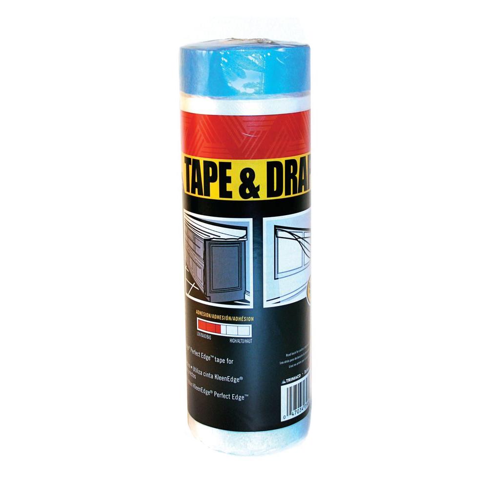 Easy Mask Tape and Drape 4 ft. PreTaped Masking Film949560 The Home