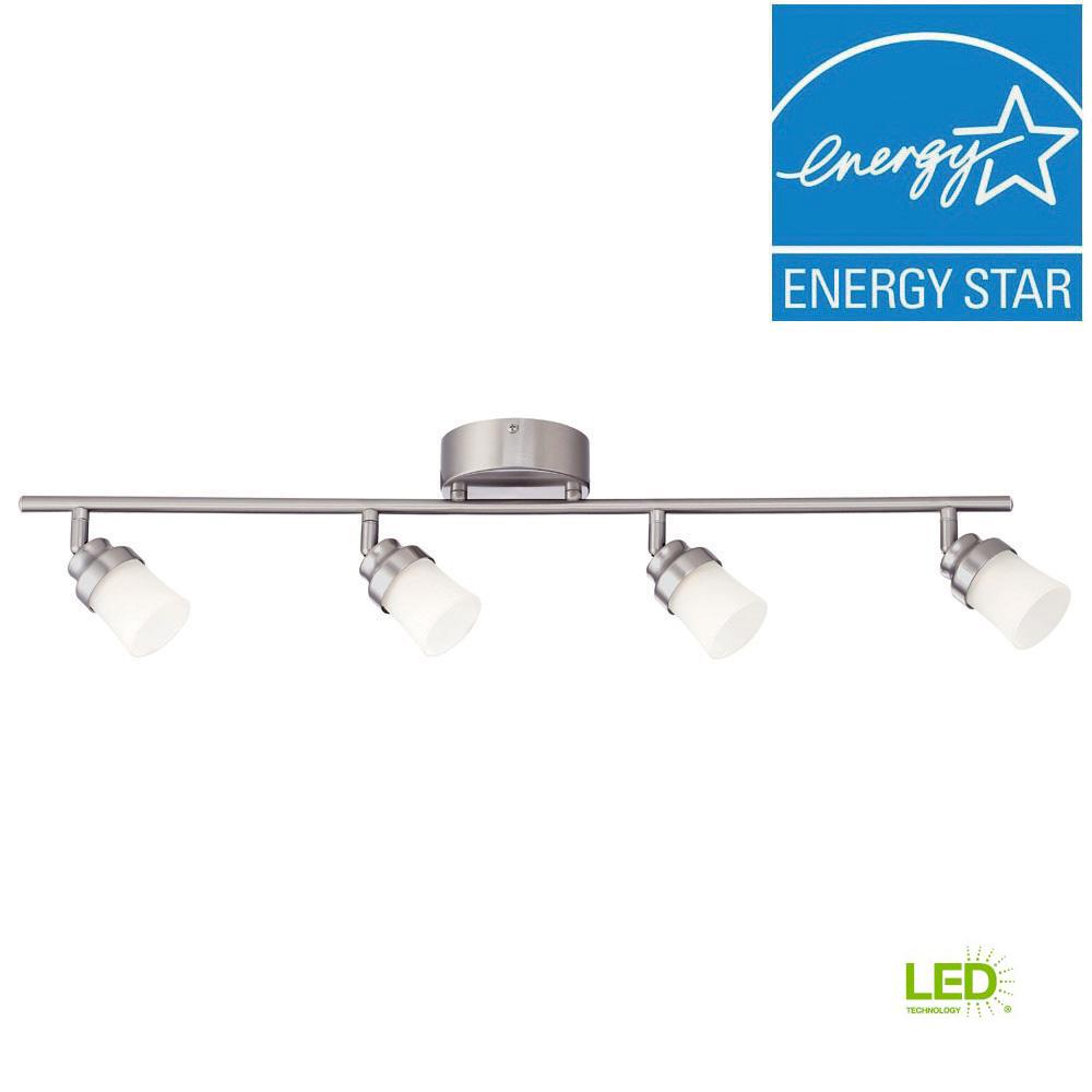 2 6 Ft Brushed Nickel Integrated Led Track Lighting Kit With 4 Lights 2 6 Ft Brushed Nickel Integrated Led Track Lighting Kit With 4 Lights