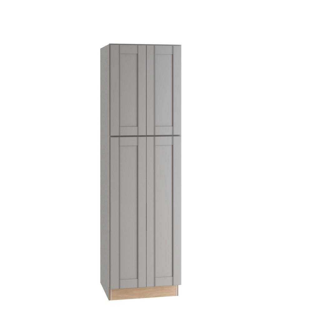 ALL WOOD CABINETRY LLC Express Assembled 24 in. x 84 in. x 24 in. Utility Pantry Cabinet in Veiled Gray was $1007.54 now $604.52 (40.0% off)