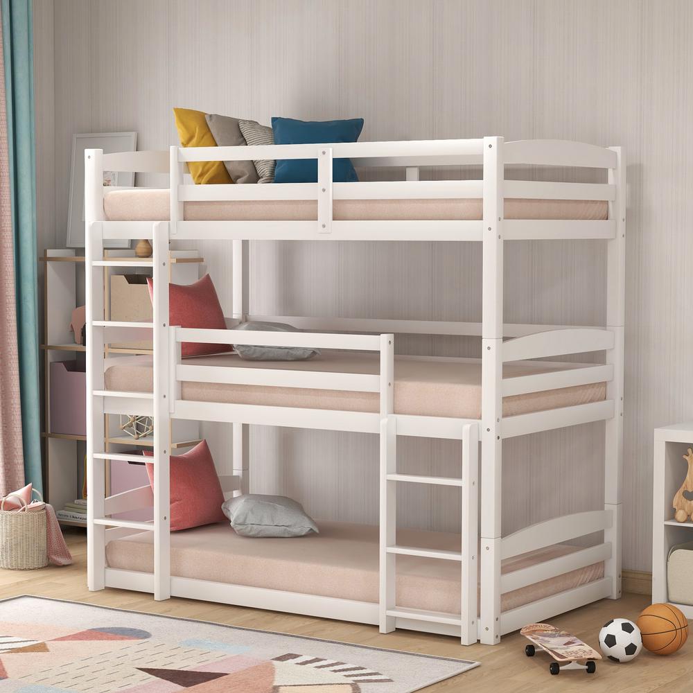 white triple bunk bed